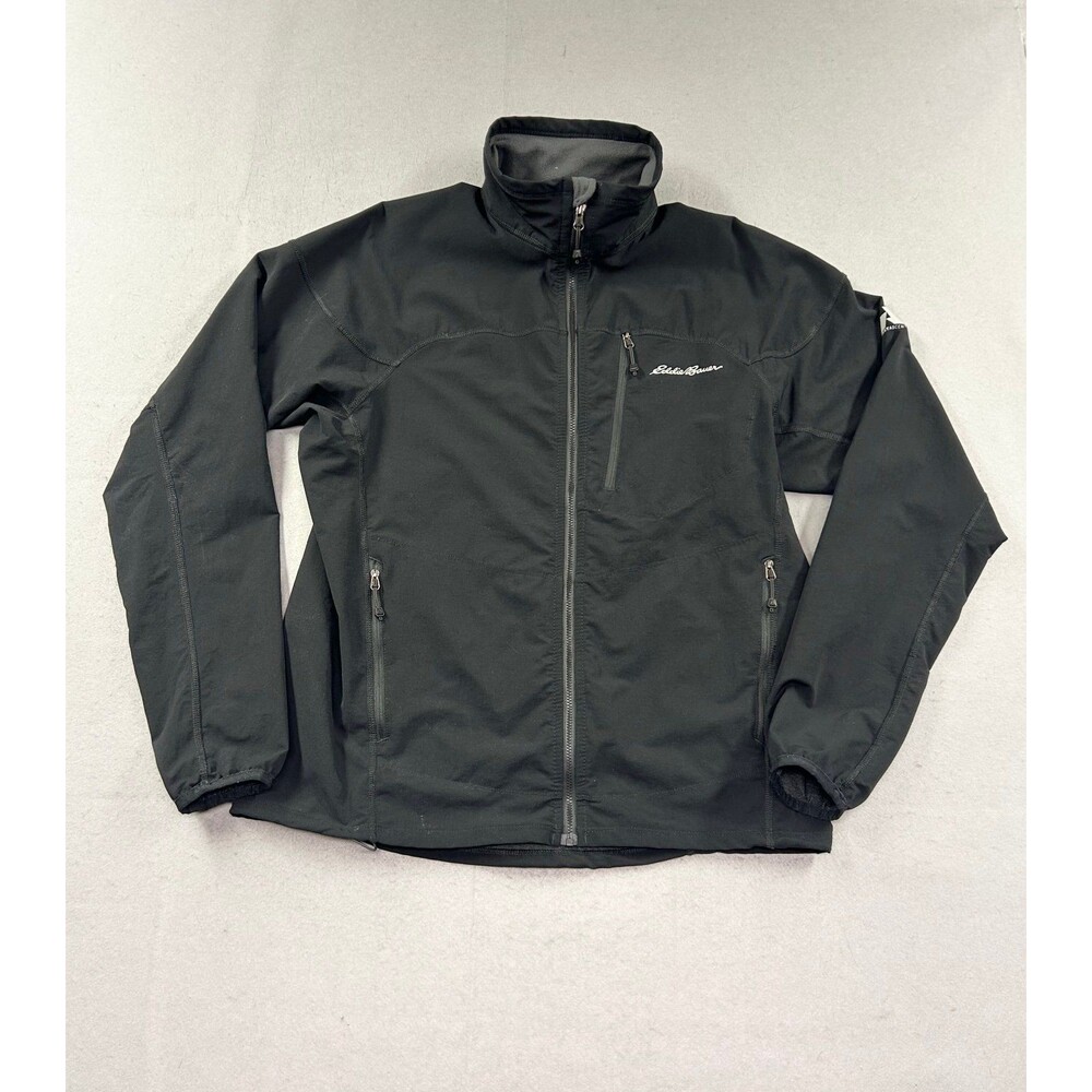 Eddie Bauer Jacket Mens M Black First Ascent Guide Pro Hike Soft Shell Light